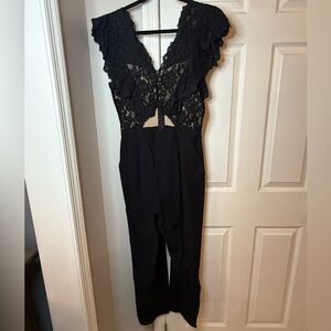 Rebecca Taylor Lace Jumpsuit in Black